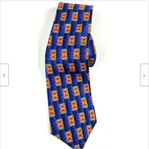 Silk Imported Light Blue pattern Tie Made in USA - Picture 2 of 5